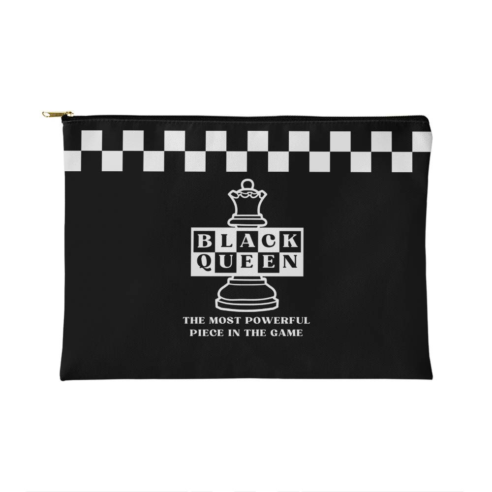 Black Queen Zippered Pouch | Make-Up Bag | Carry-All Bag | Gift For Her