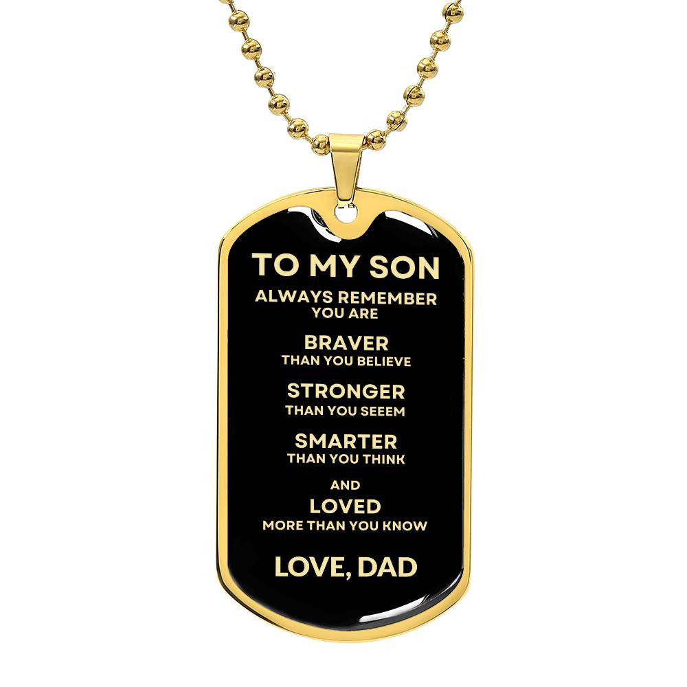 Always Remember, My Son Dog Tag (GLD)