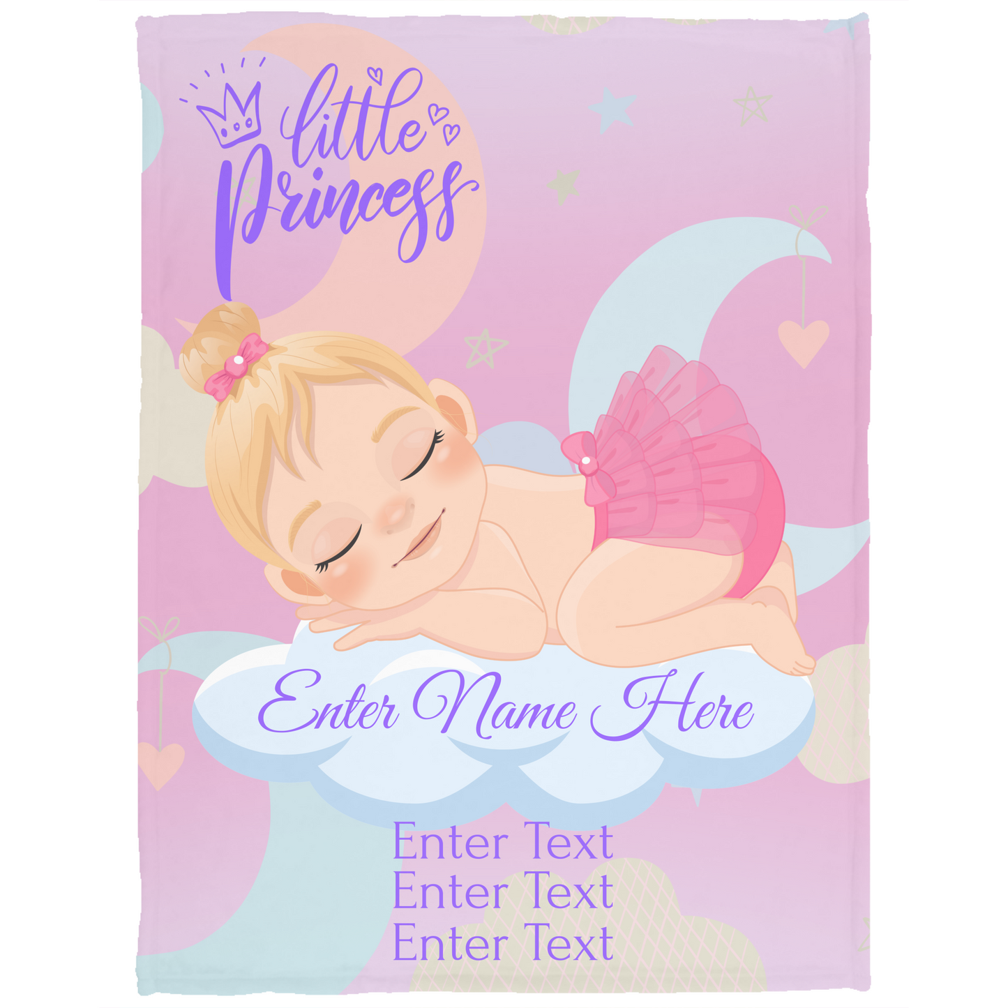 Little Princess Personalized Fleece Baby Blanket - 30"x40"