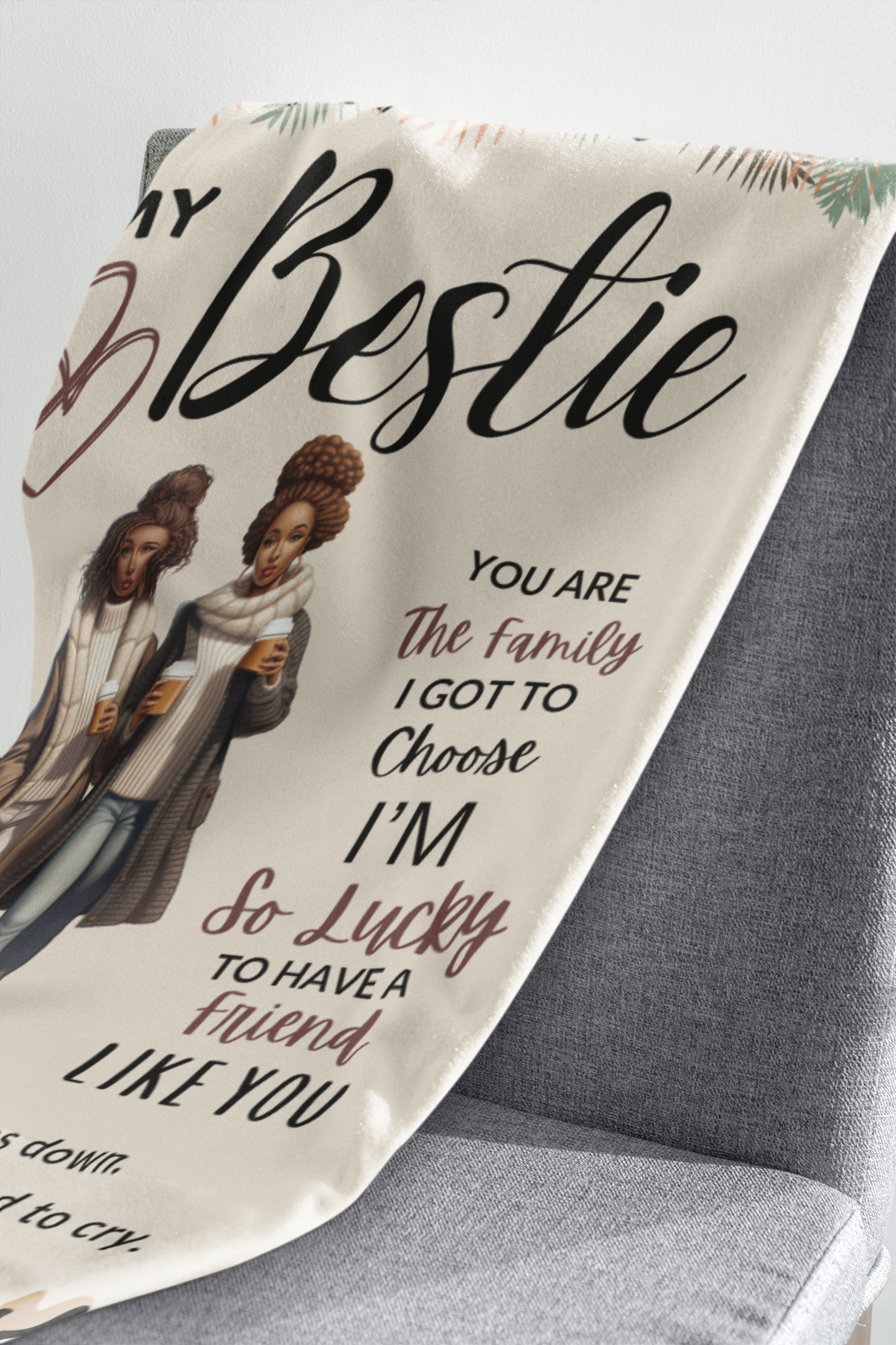 Personalized "My Bestie" Throw Blanket | For Her | 50inx60in