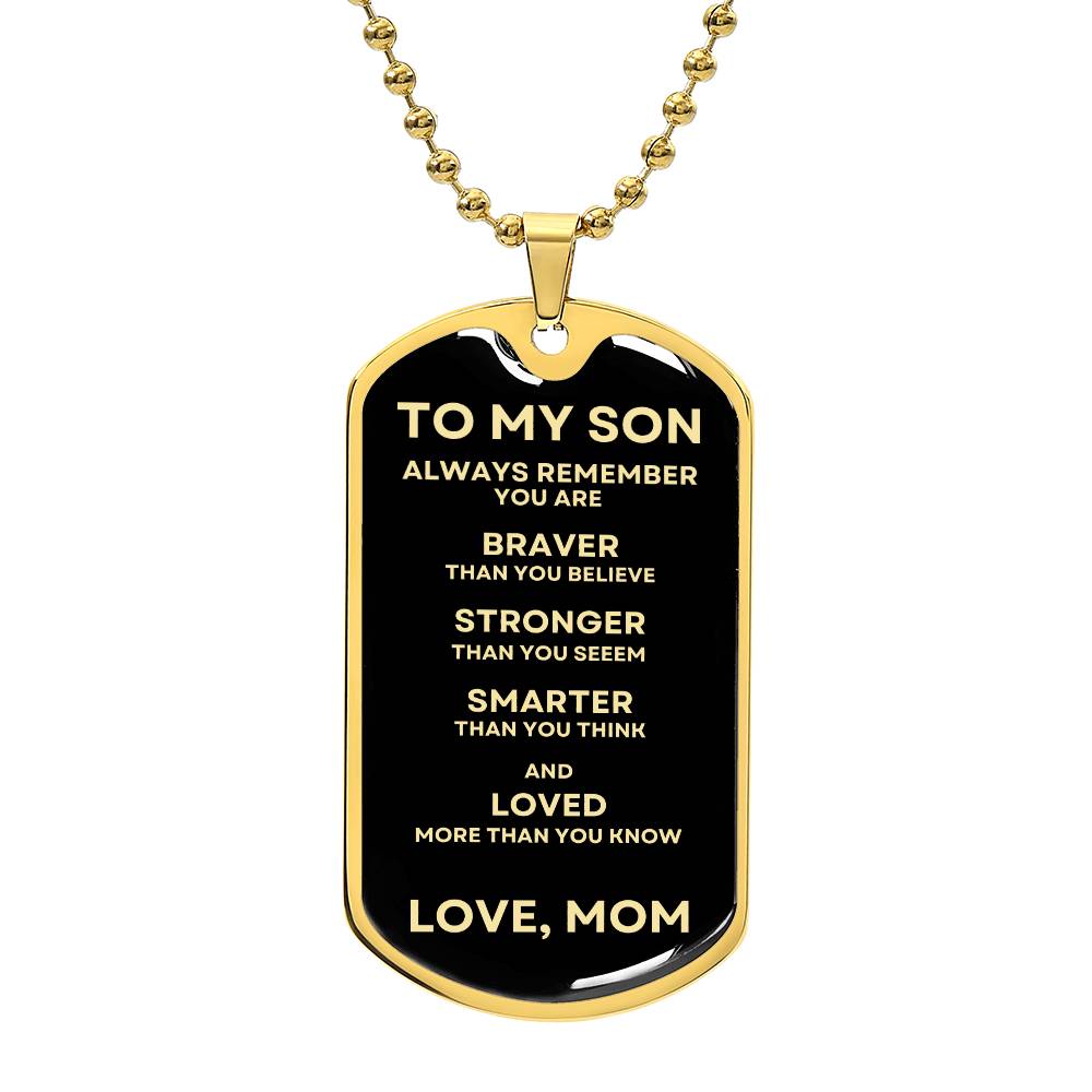 Always Remember, My Son Dog Tag (GLD)