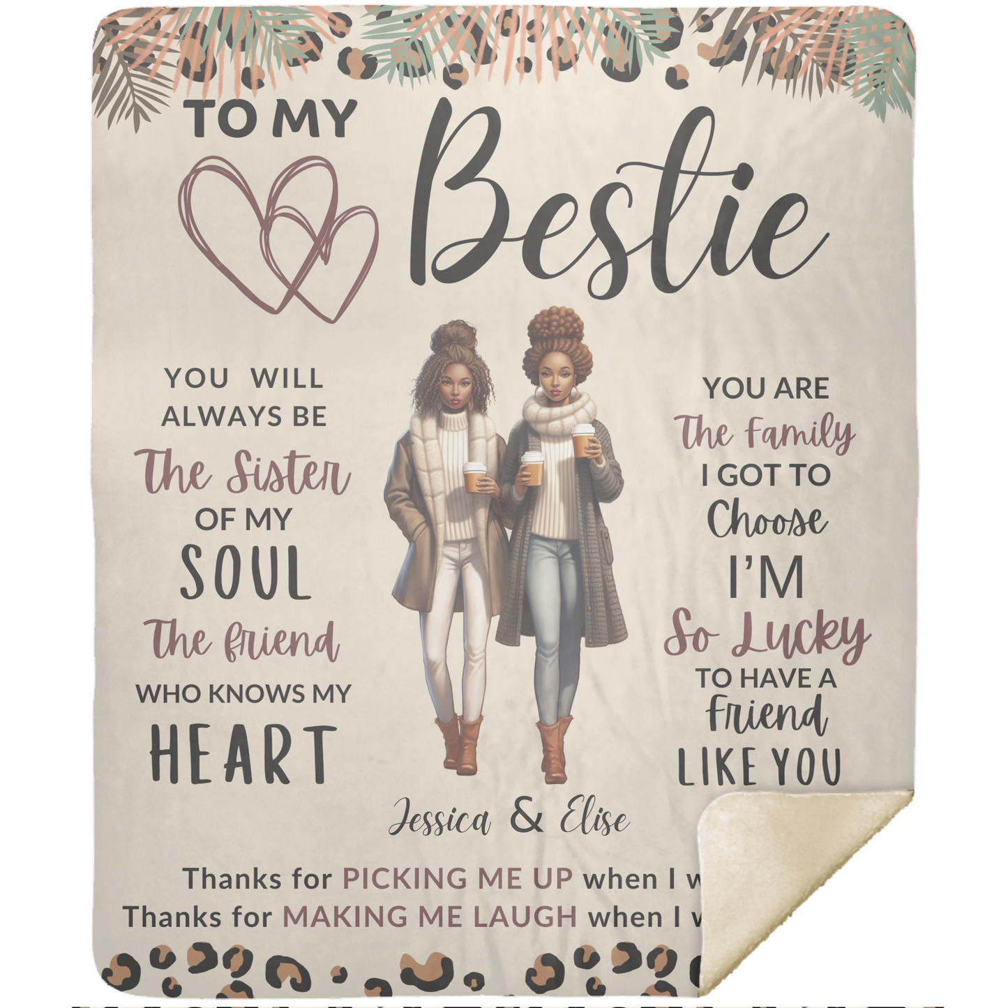 Personalized "My Bestie" Throw Blanket | For Her | 50inx60in