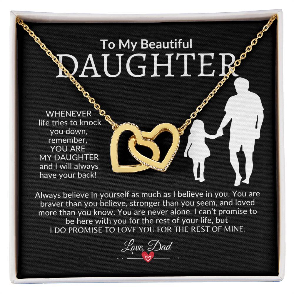 Dad's Got Your Back Interlocking Hearts Necklace