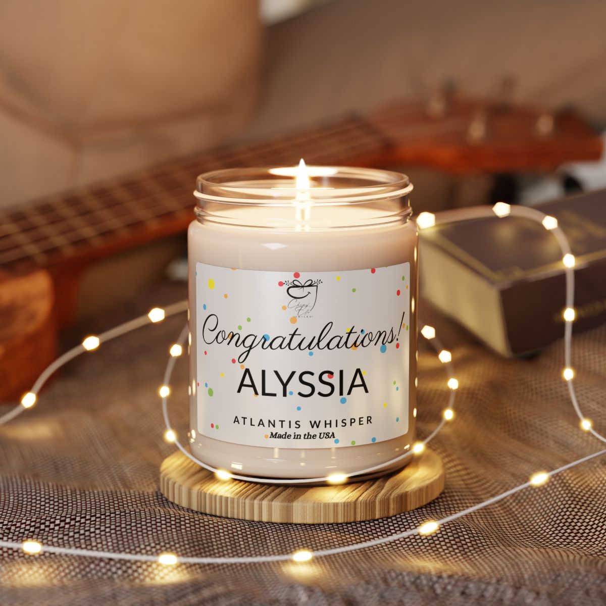 Congratulations Candle | Personalized | Soy | Non-Toxic | 9oz