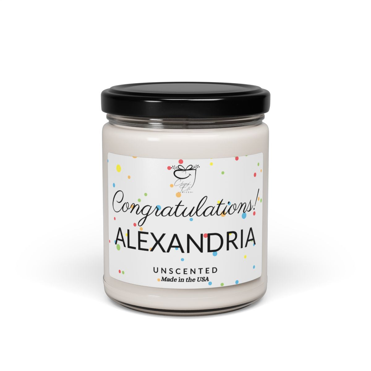 Congratulations Candle | Personalized | Soy | Non-Toxic | 9oz
