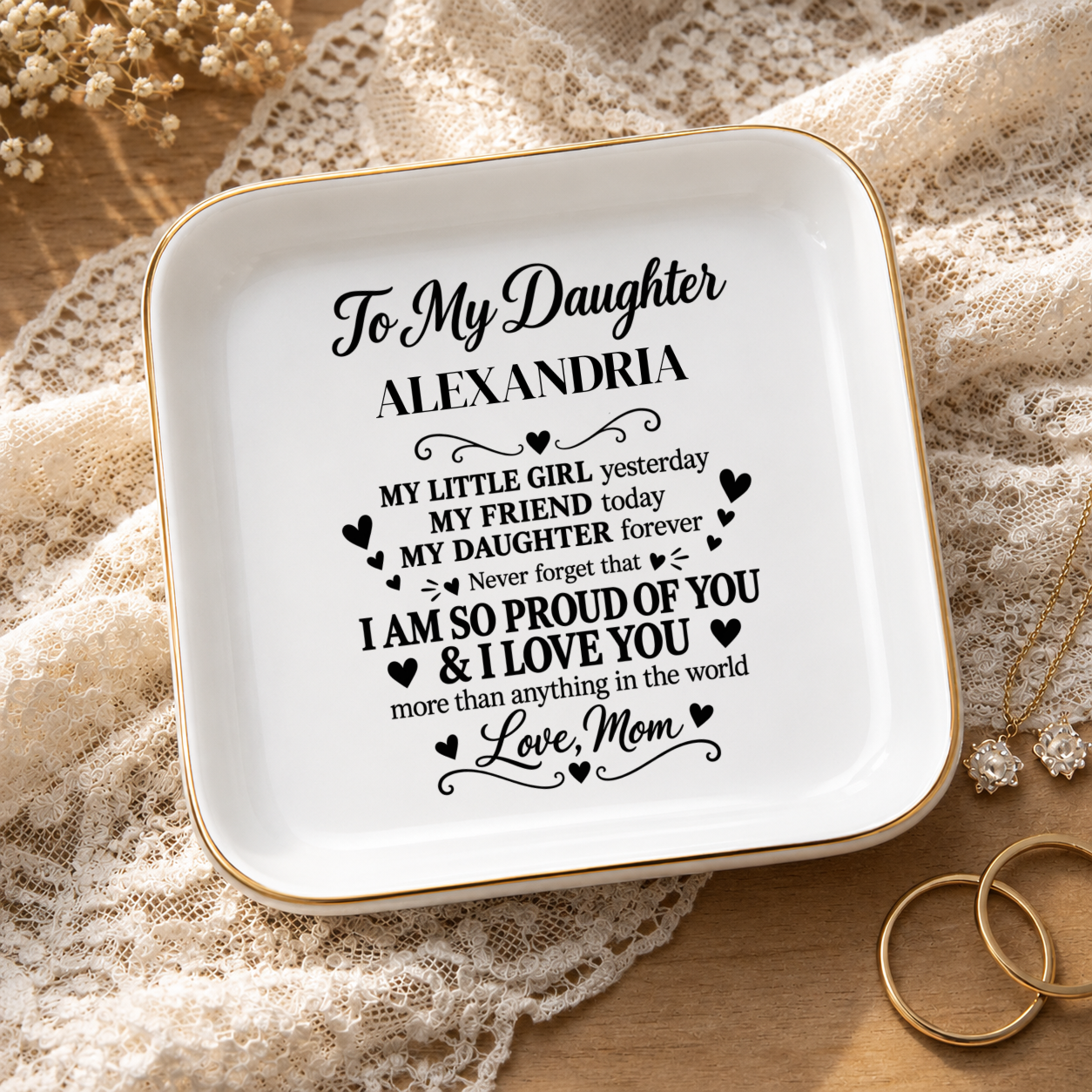 So Proud of You, Daughter | Personalized | Jewelry Dish