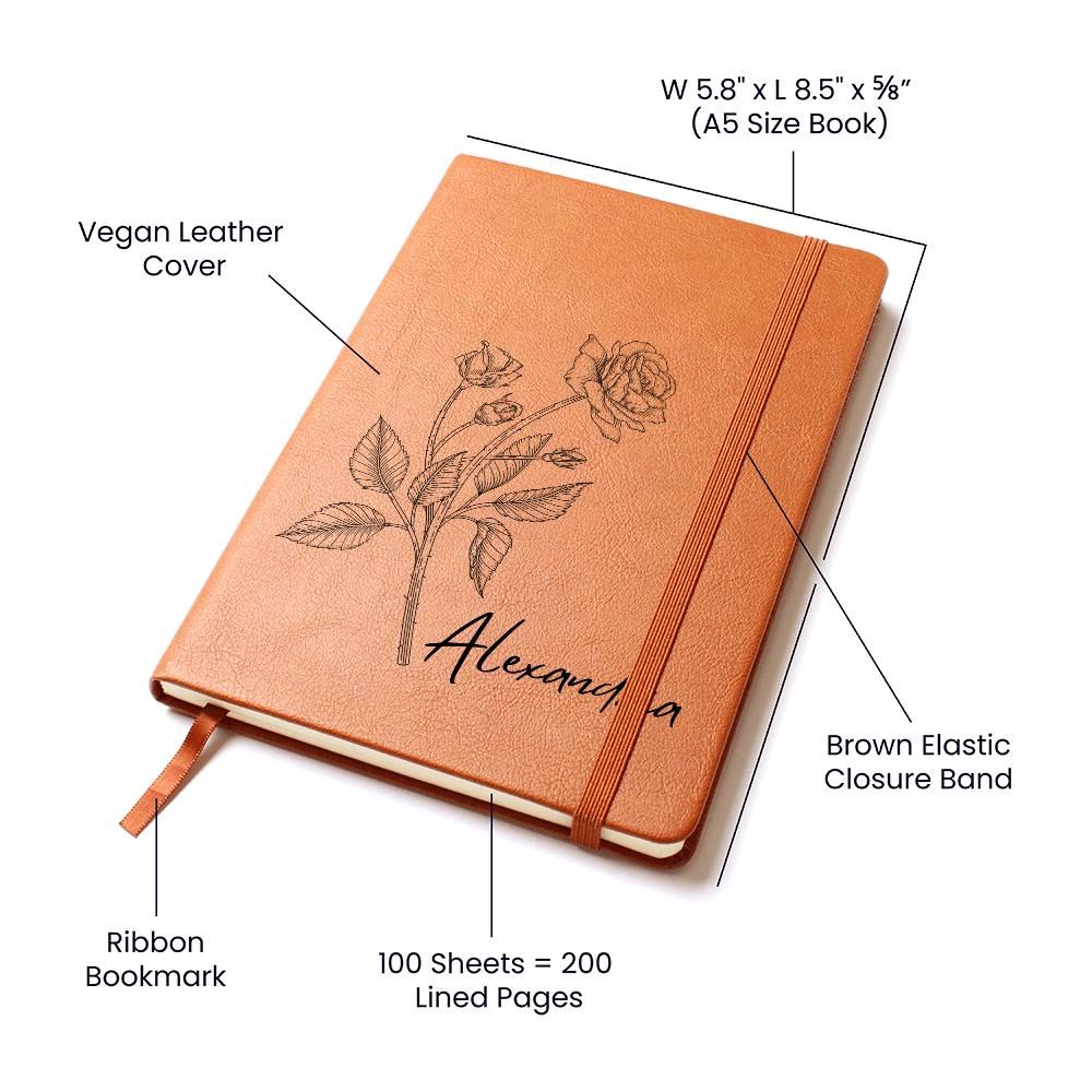 Birth Flower | Personalized | Lined Writer's Journal