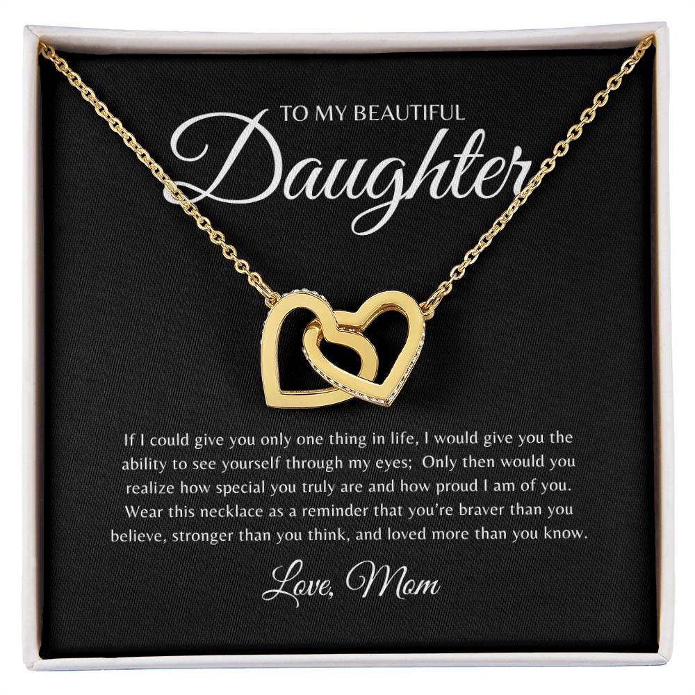 Through My Eyes | To My Daughter From Mom | Interlocking Hearts Necklace