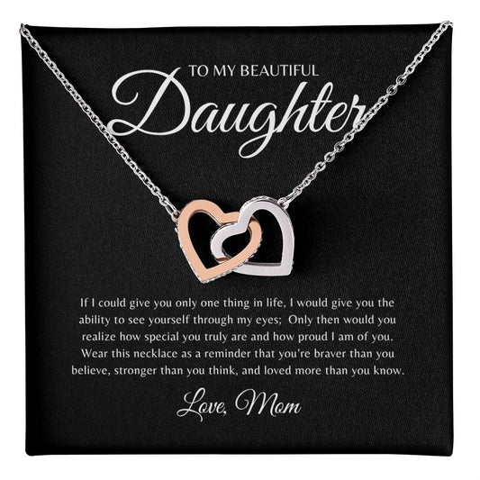 Through My Eyes | To My Daughter From Mom | Interlocking Hearts Necklace