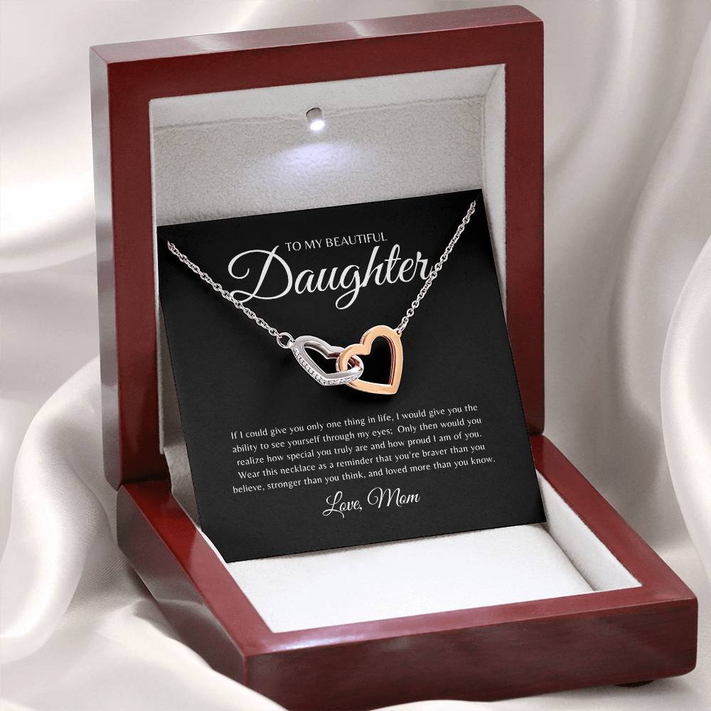 Through My Eyes | To My Daughter From Mom | Interlocking Hearts Necklace