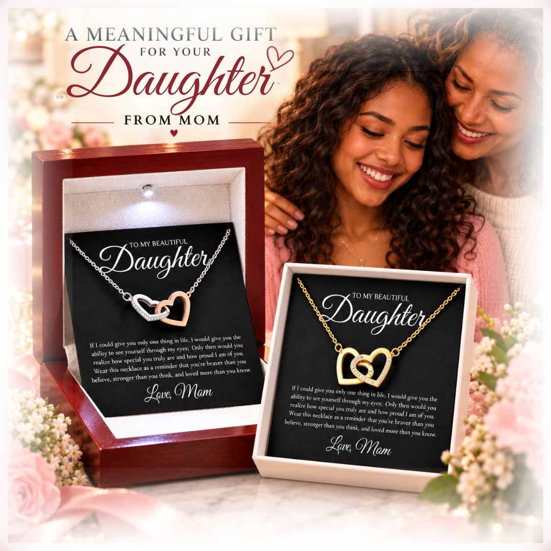 Through My Eyes | To My Daughter From Mom | Interlocking Hearts Necklace