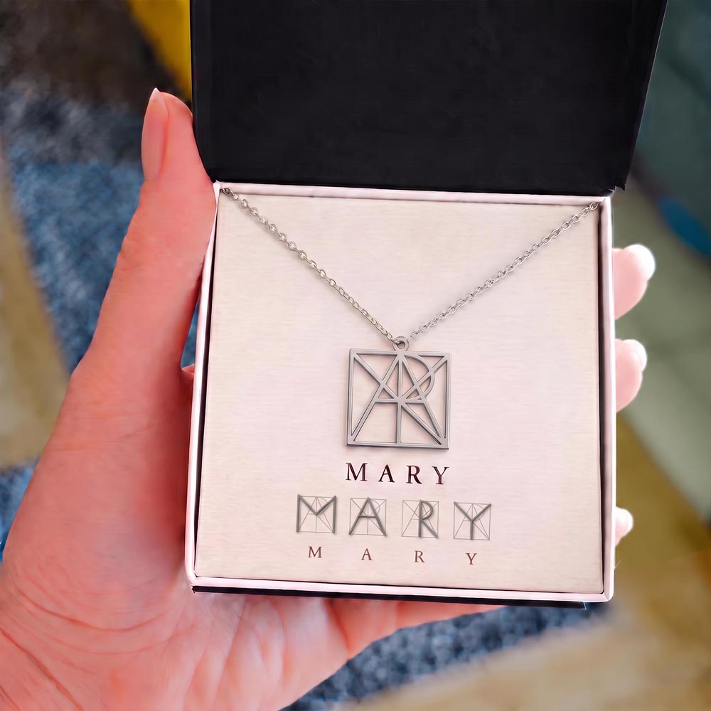 Your Name, Your Signature | Personalized | Geometric Monogram Necklace