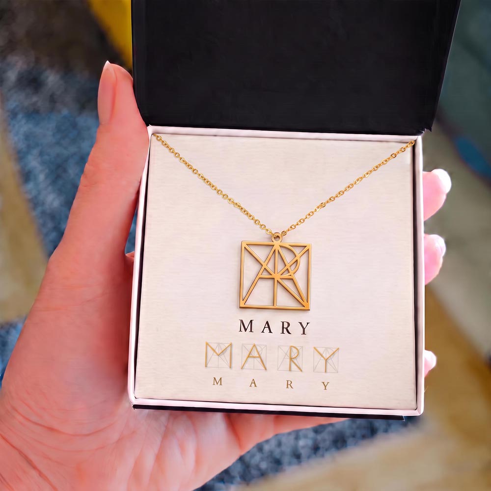 Your Name, Your Signature | Personalized | Geometric Monogram Necklace