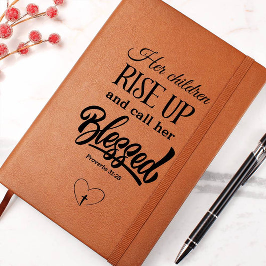 Her Children Call Her Blessed | Proverbs 31 | Ruled Writer's Journal | Vegan Leather