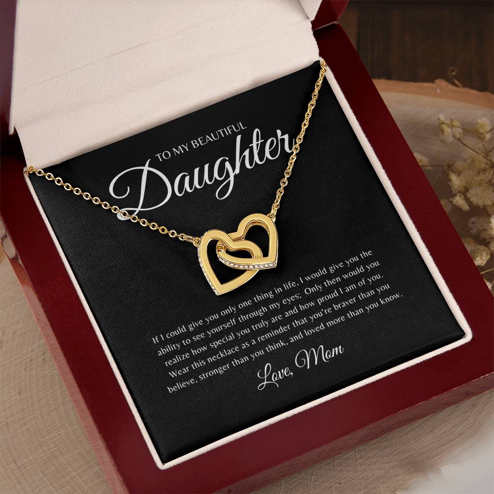 Through My Eyes | To My Daughter From Mom | Interlocking Hearts Necklace