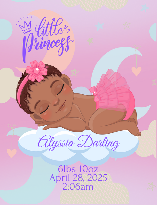 Little Princess Personalized Fleece Baby Blanket - 30"x40"