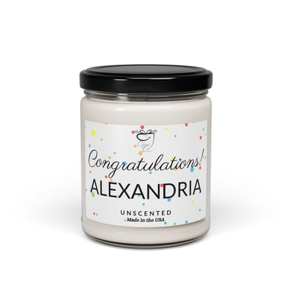 Congratulations Candle | Personalized | Soy | Non-Toxic | 9oz