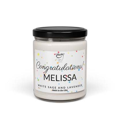 Congratulations Candle | Personalized | Soy | Non-Toxic | 9oz