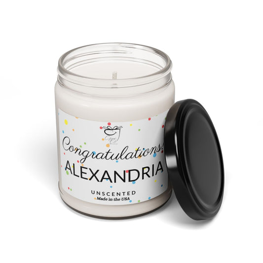 Congratulations Candle | Personalized | Soy | Non-Toxic | 9oz